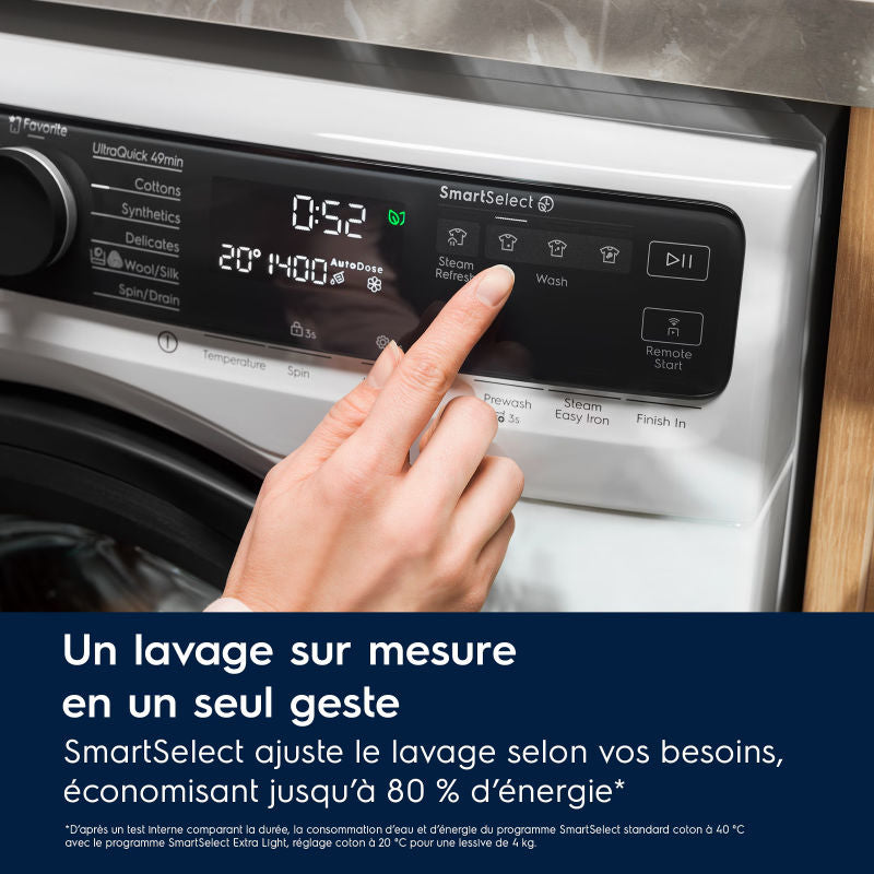 Electrolux EW7FI259160V Lave-linge frontal connecté avec SteamCare et SmartSelect, 1600 tr/min - 9 kg