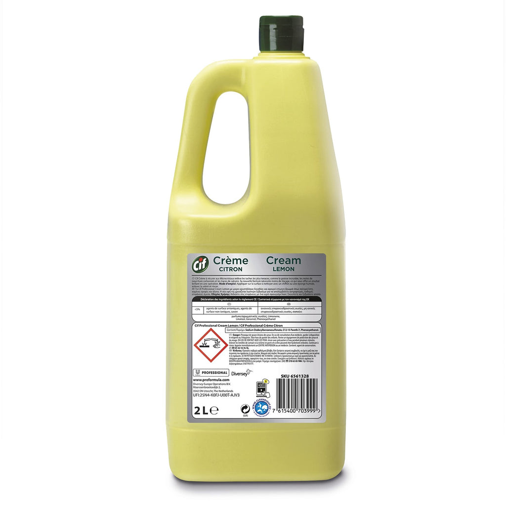 CIF Crème à récurer professionnelle non abrasive multi-surfaces Citron 2 L