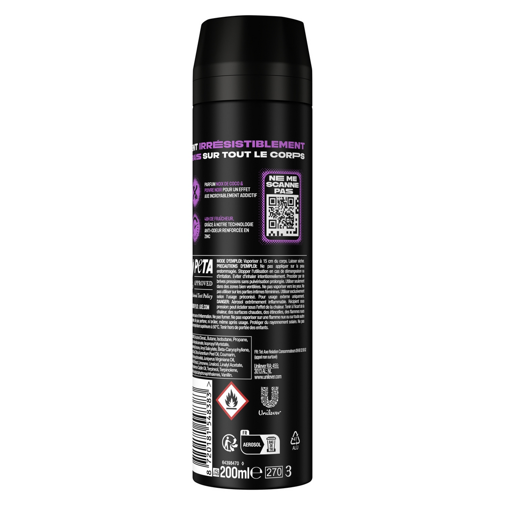 AXE Provocation Déodorant en spray pour homme fraîcheur et parfum 48 h - 200 ml