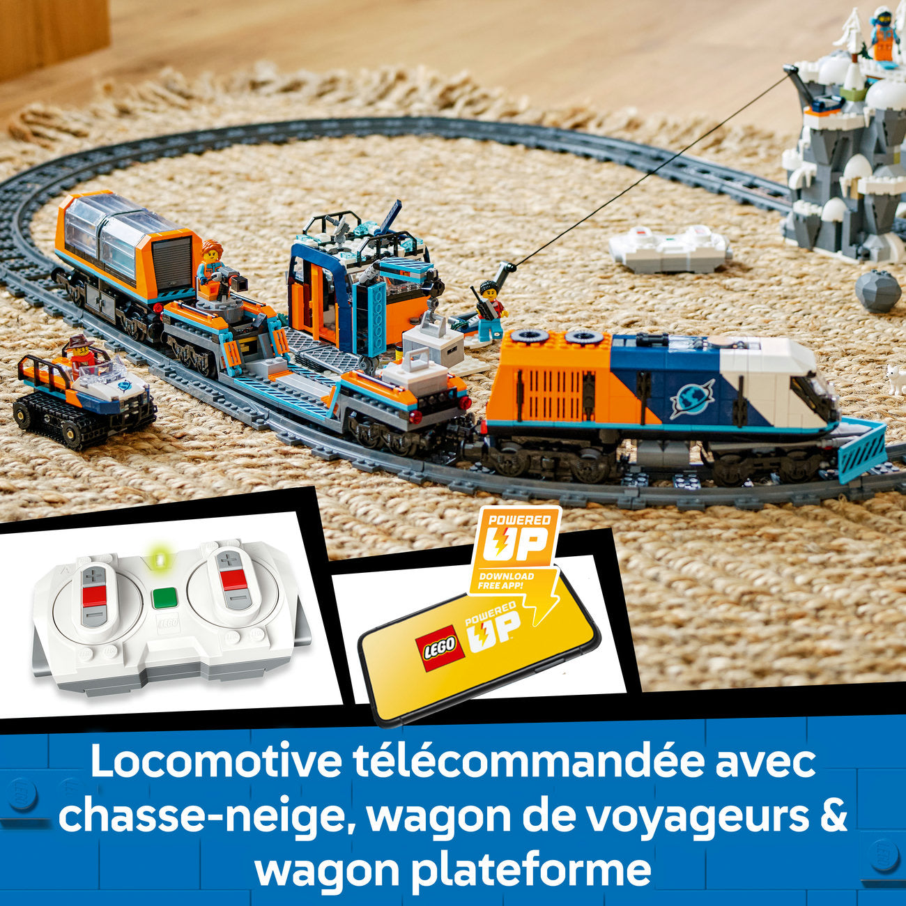LEGO City 60470 Le train express des explorateurs en Arctique