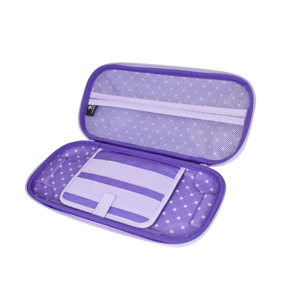 Hori Pochette rigide de protection et transport pour Nintendo Switch 2 - Rangement accessoires et jeux - Motif Kirby et Waddle Dee - Violet