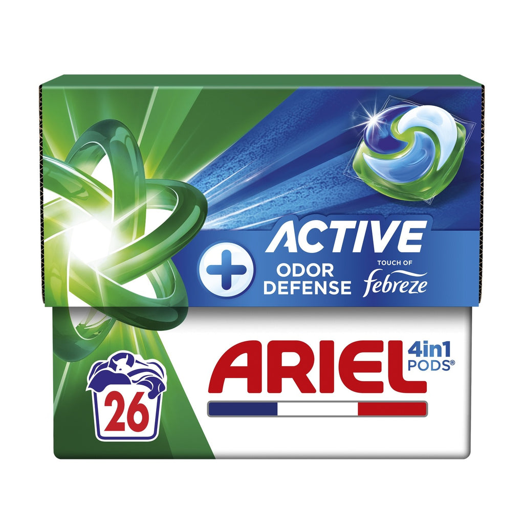 ARIEL Lessive capsules Protection Active Contre Les Odeurs 4in1- 26 capsules