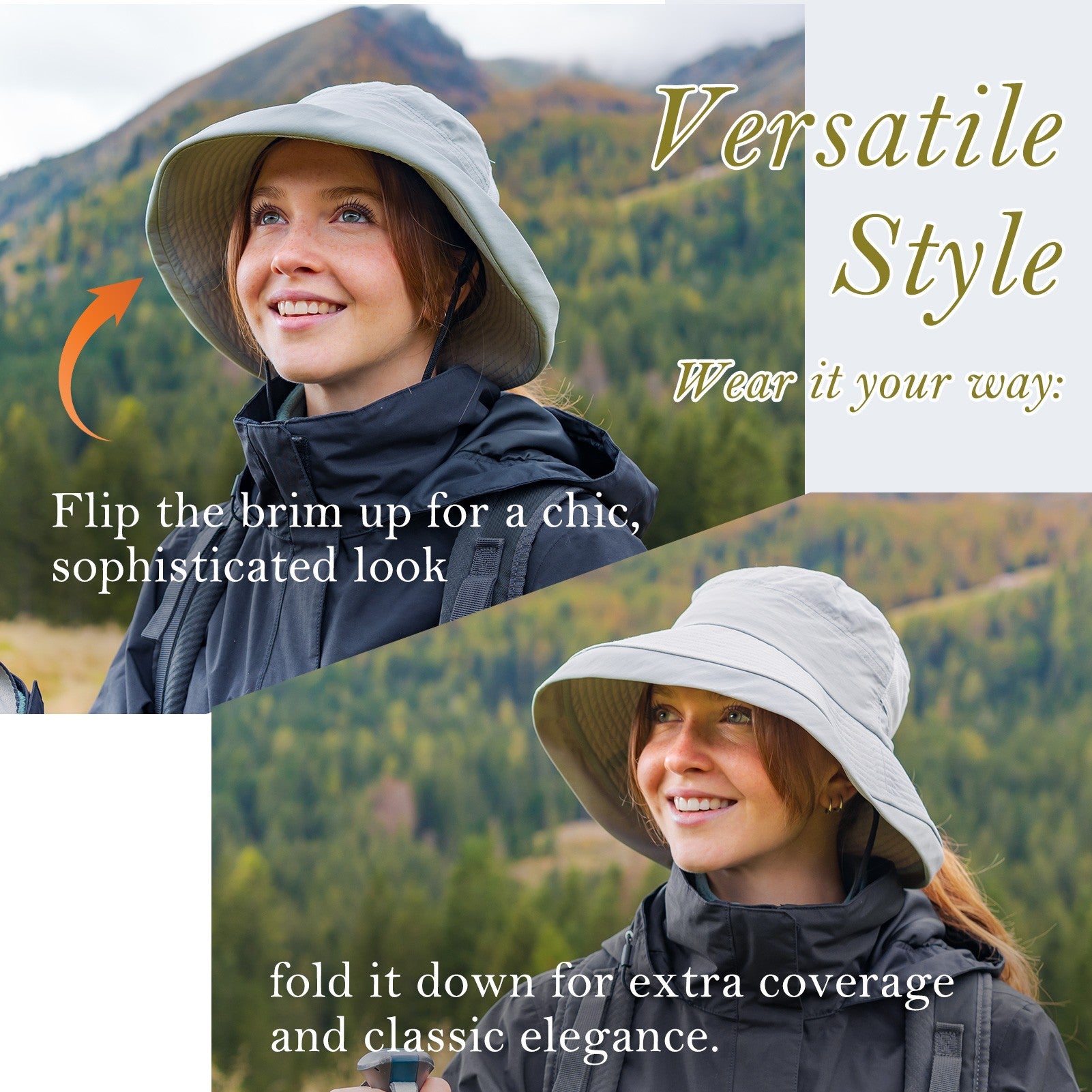 TOP-EX Chapeau de soleil bob femme à large bord avec ouverture pour queue de cheval Été pliable pour voyage plage extérieur Violet