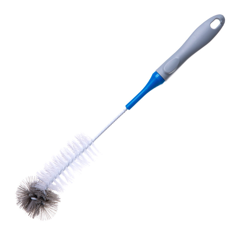 Brosse à bouteille 36 cm bleue, diamètre des poils 21 mm, avec manche en plastique PP