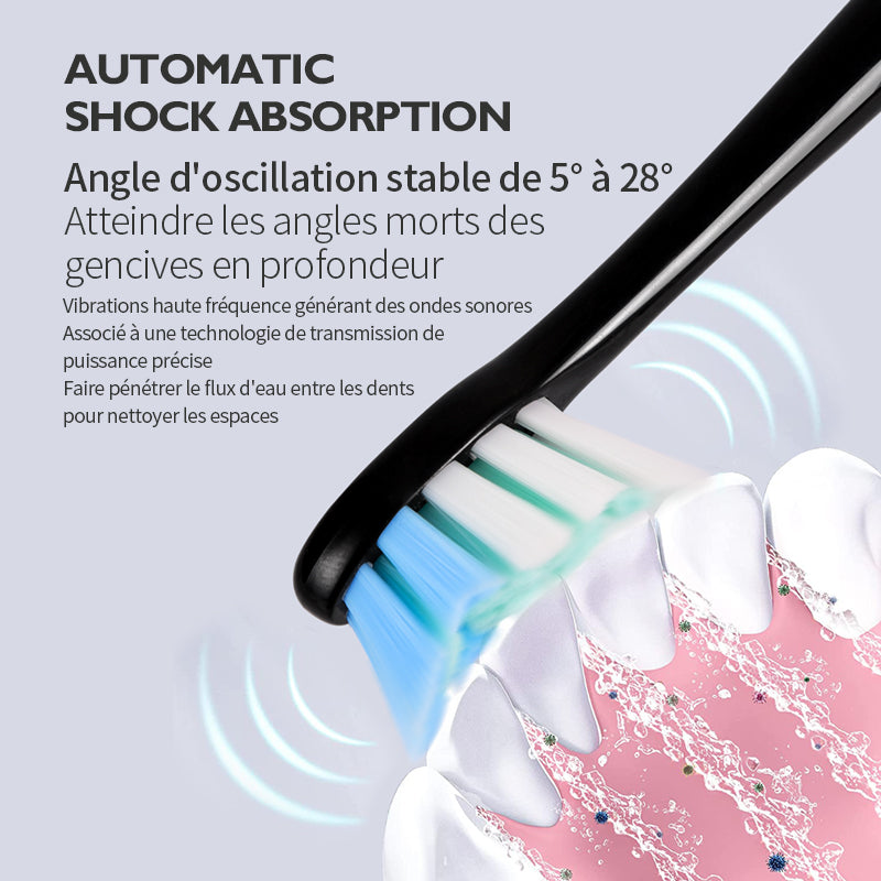 Rushi R-C31 Brosse à dents électrique avec charge USB-C et batterie 1500 mAh - noir