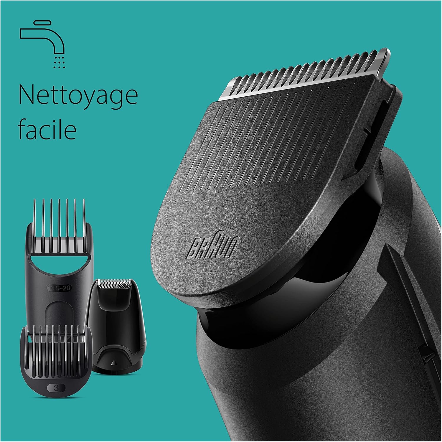 Braun Series 3 MGK3420 - Kit de Tonte Multifonction 6-en-1 pour Barbe et Cheveux - Rechargeable - Noir