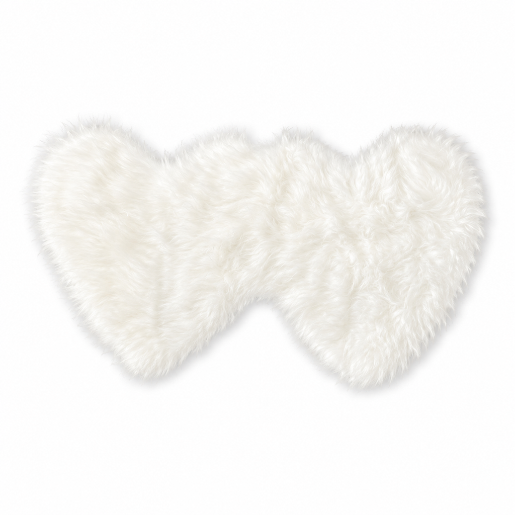 Tapis en Fausse Laine Double Cœur, 60x120 cm Tapis de Couloir Shaggy en Peluche Blanc, Tapis Doux Antidérapant pour Chambre, Décoration de Saint-Valentin, Mariage