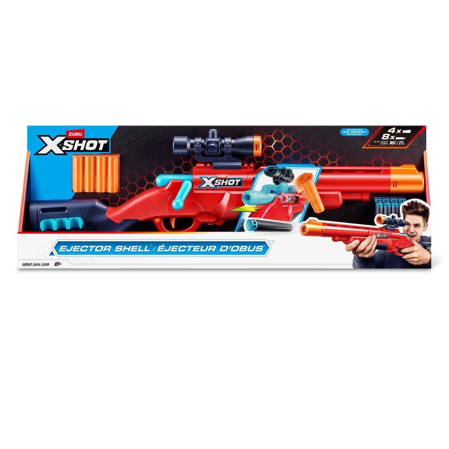 X-Shot Excel fusil à pompe à action manuelle + 16 fléchettes