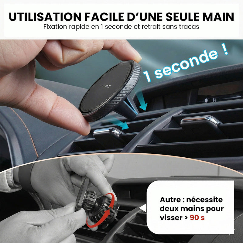 Support de téléphone de voiture magnétique sans fil pour grille d'aération A2C, compatible avec Apple et Android, EV11, Noir