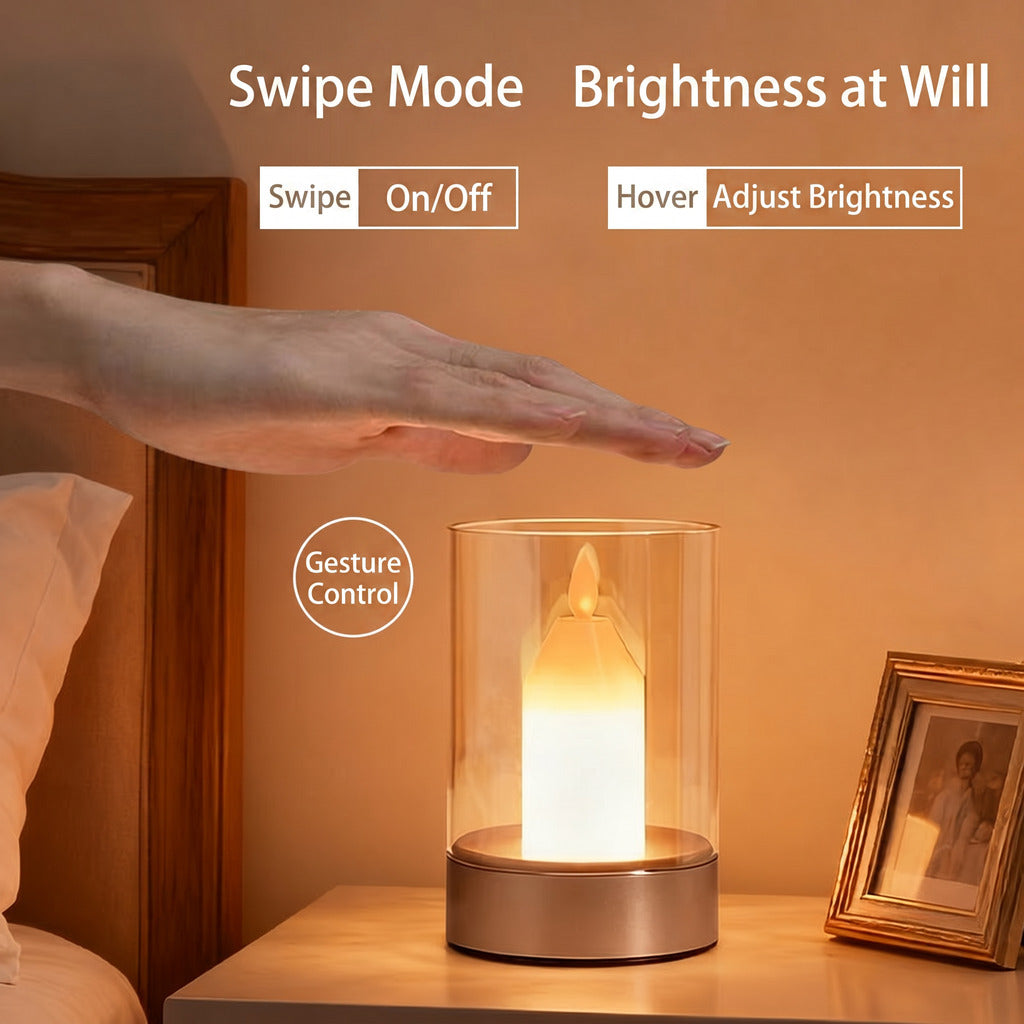 Lichtsinn Lampe de table sans fil (bougie sans flammes), lampe rechargeable avec dimmable continu, couleur de la lumière 3000 K, veilleuse LED, bougies électriques pour l’extérieur, résistantes à la pluie, pour terrasse, balcon et décoration
