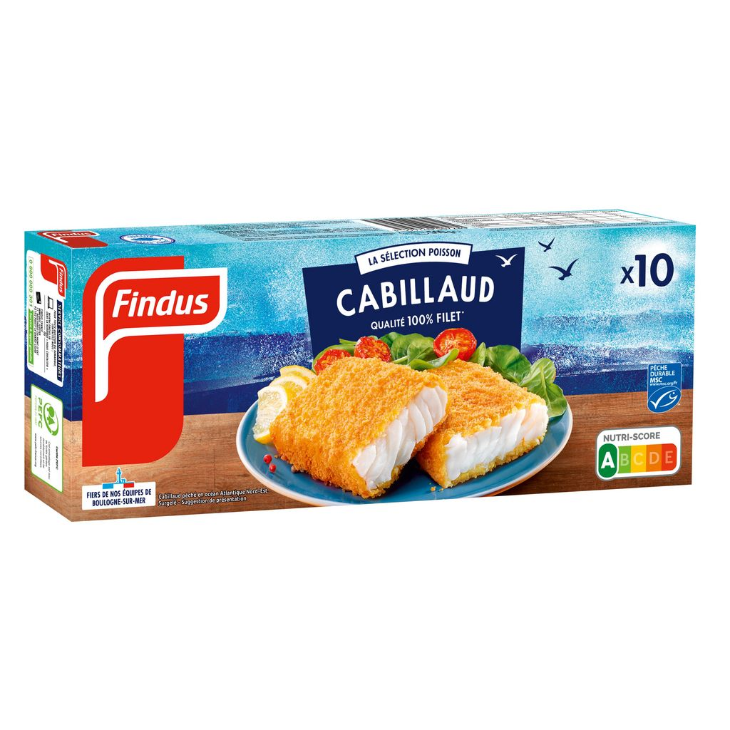 Findus Filets de cabillaud panés x10 MSC 510 g