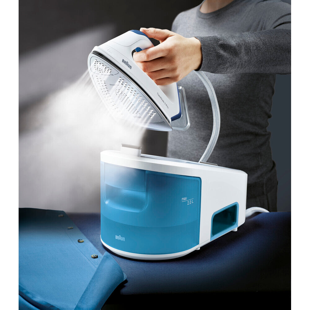 BRAUN CareStyle 3, Centrale Vapeur 2400W 2L, IS3157BL, Blanc/Bleu