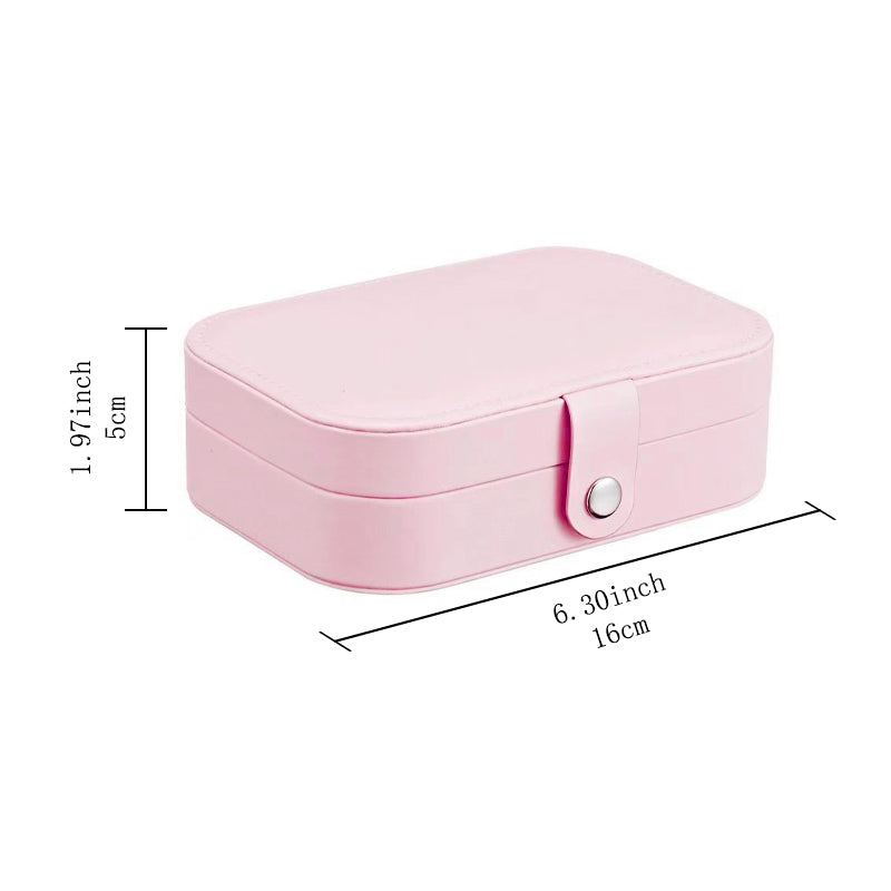 JU7CER Mini boîte à bijoux portable pour boucles d’oreilles, colliers et bagues - Rose