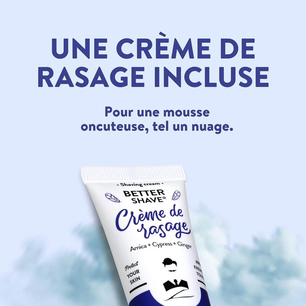 Monsieur Barbier Le Challenger Kit de Rasage (Compatible avec Mach 3) 1 Rasoir avec 3 Lames