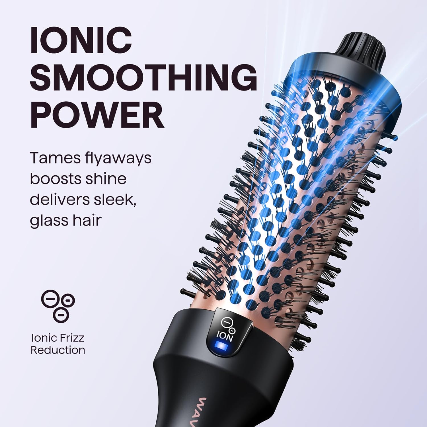 Wavytalk Brosse thermique, Brosse ronde chauffante ionique pour brushing, pour des cheveux plus lisses et plus brillants, facile à utiliser et moins de dommages, corps de 38 mm