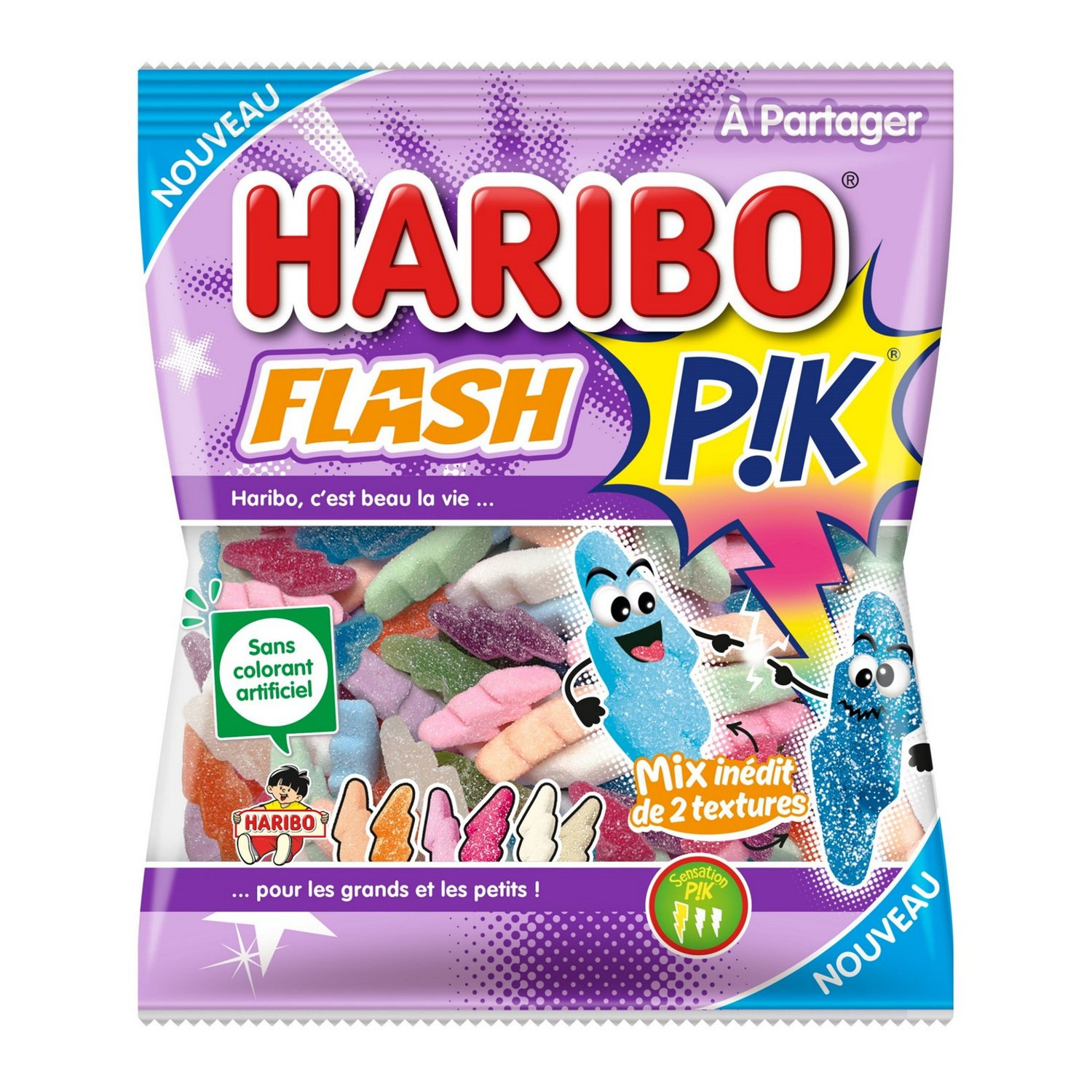 HARIBO Flash Pik bonbons gélifiés acidulés, sachet, 180 g
