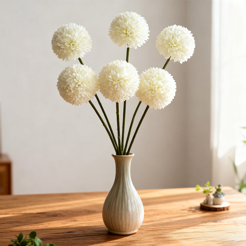 Wei's moment 6 pcs Fleurs artificielles Hydrangée artificielle Décoration pour vase de mariage Blanc