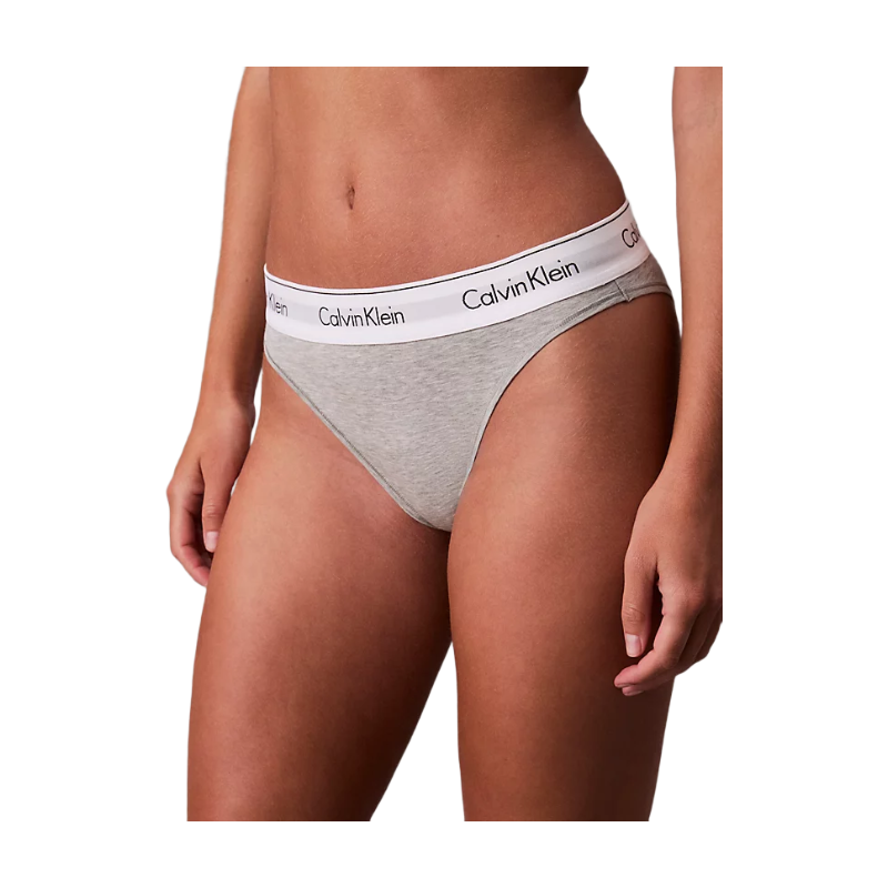 CALVIN KLEIN Tanga en coton et modal Icon Gris