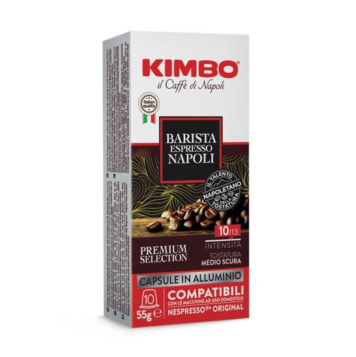 KIMBO Café en capsules ESPRESSO BARISTA NAPOLI, Intensité 10/13, compatibles Nespresso - 10 capsules, 55g