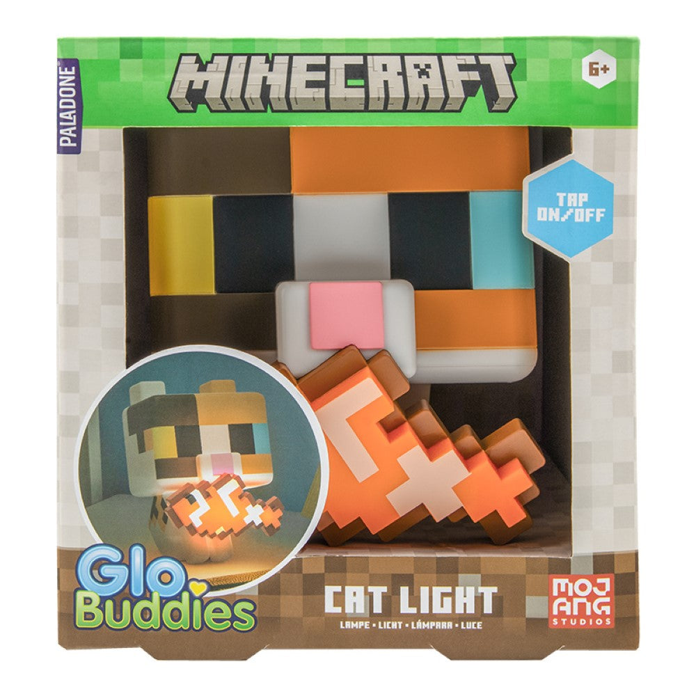 MINECRAFT Lampe Cat Globuddies rechargeable - sous licence officielle - Silicone souple