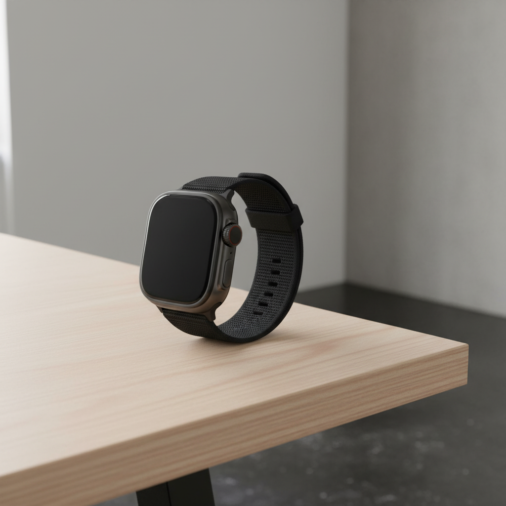 Apple Watch Ultra 2 Montre connectée avec boitier titane noir et bracelet trail noir - Taille M/L