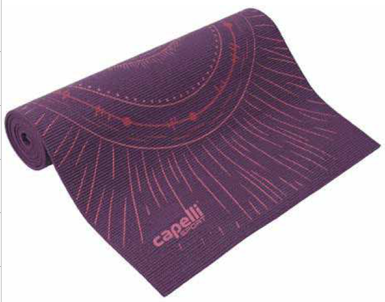 Capelli Sport Tapis de yoga épaisseur 6 mm, 24 pouces × 72 pouces, Motif imprimé intégral, pour yoga, Pilates, entraînements à domicile et exercices au sol, Tapis de sport antidérapant