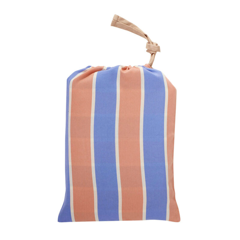 Hübsch Solace Parure de lit simple bleu/orange - taie d'oreiller 60 x 63 cm + housse de couette 140 x 200 cm