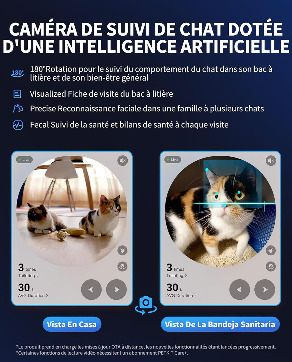 PETKIT Purobot Ultra Bac à litière auto-nettoyant pour chat avec caméra