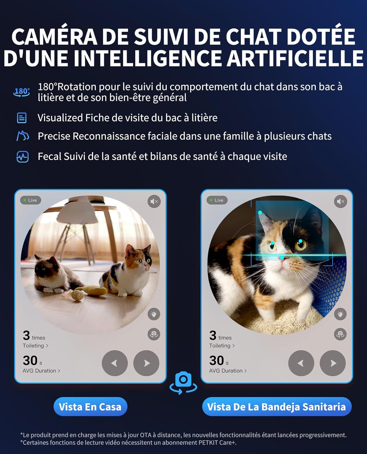 PETKIT Purobot Ultra Bac à litière auto-nettoyant pour chat avec caméra