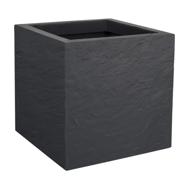 EDA Pot Carré VOLCANIA UP Gris anthracite Avec zone de rétention d'eau Dim. 29,5 x 29,5 x 29,5 cm - Volume 21 L