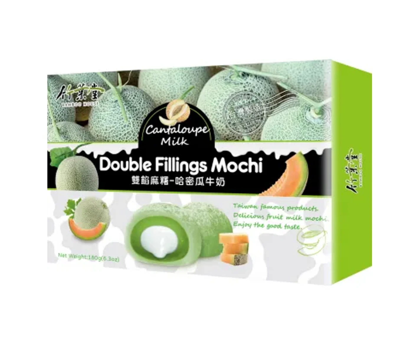 Bamboo House Mochi à la cantaloupe à double fourrage 180 g