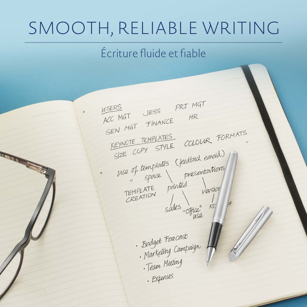 Waterman recharge d’encre pour stylo roller | pointe fine | encre noire | Blister 1 recharge