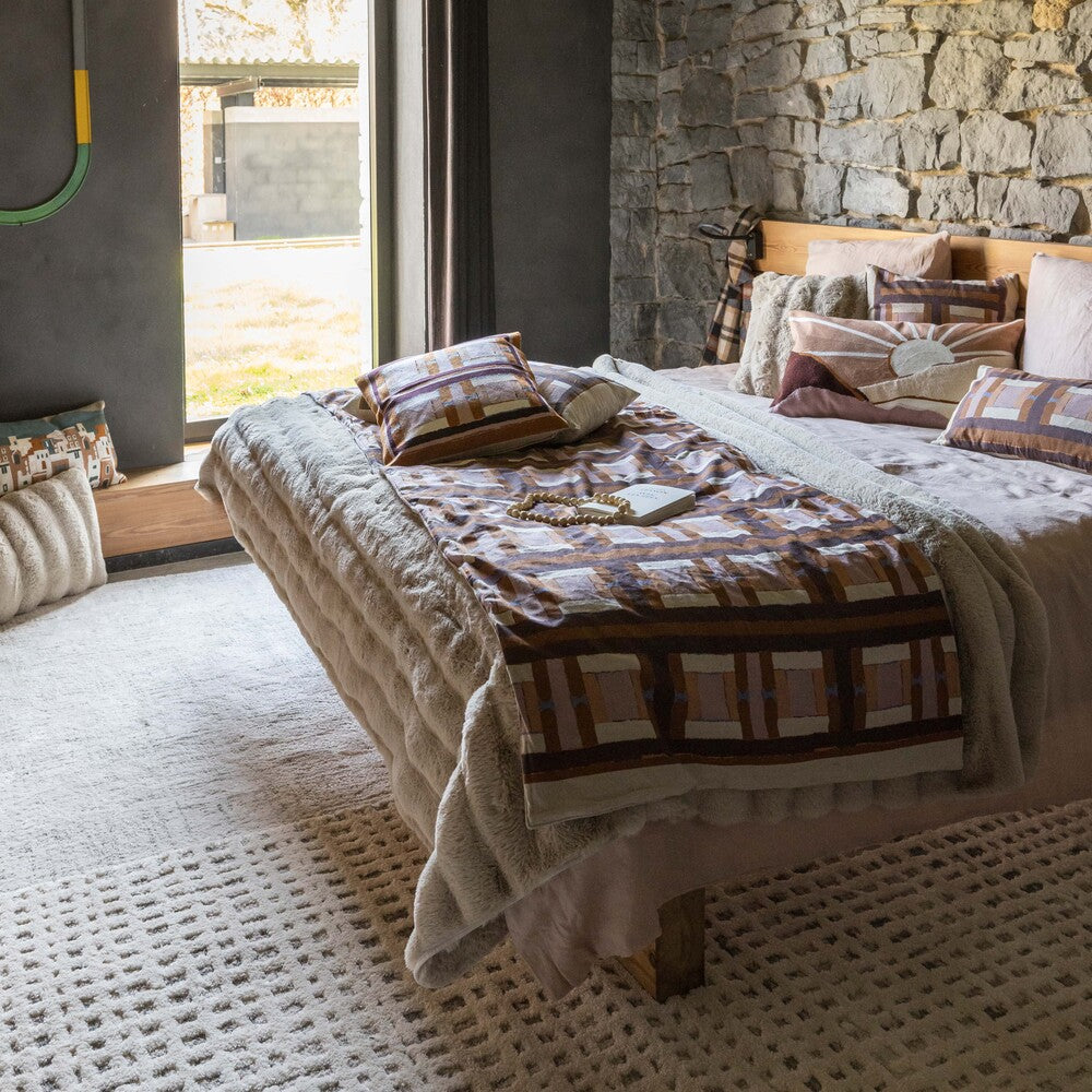 Housse de coussin imprimee taho cuivre