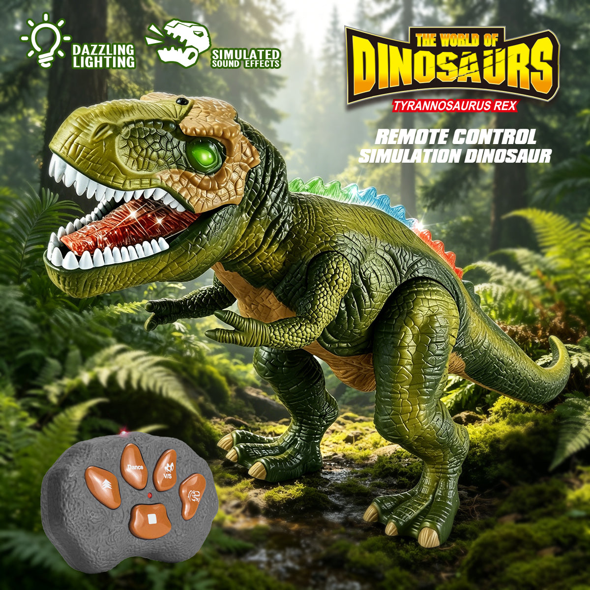 Jouet robot dinosaure, adapté aux garçons de 3 ans et plus, T-Rex géant avec lumières et rugissements réalistes, jouet électronique pour enfants marchant et dansant à télécommande