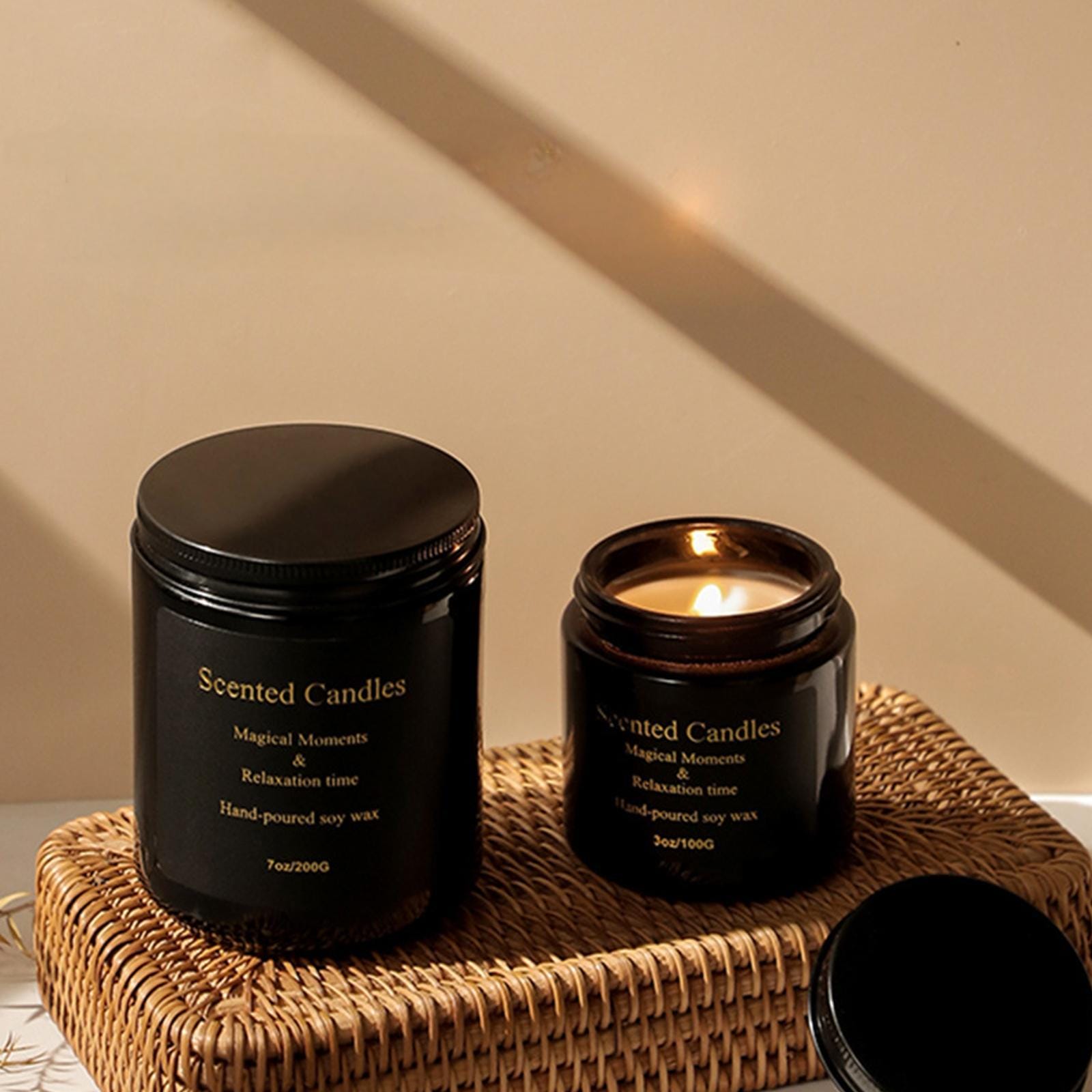 Zooly Bougie parfumée en pot à crème série entièrement noire - Senteur Gentleman, 200 g, 1 pièce