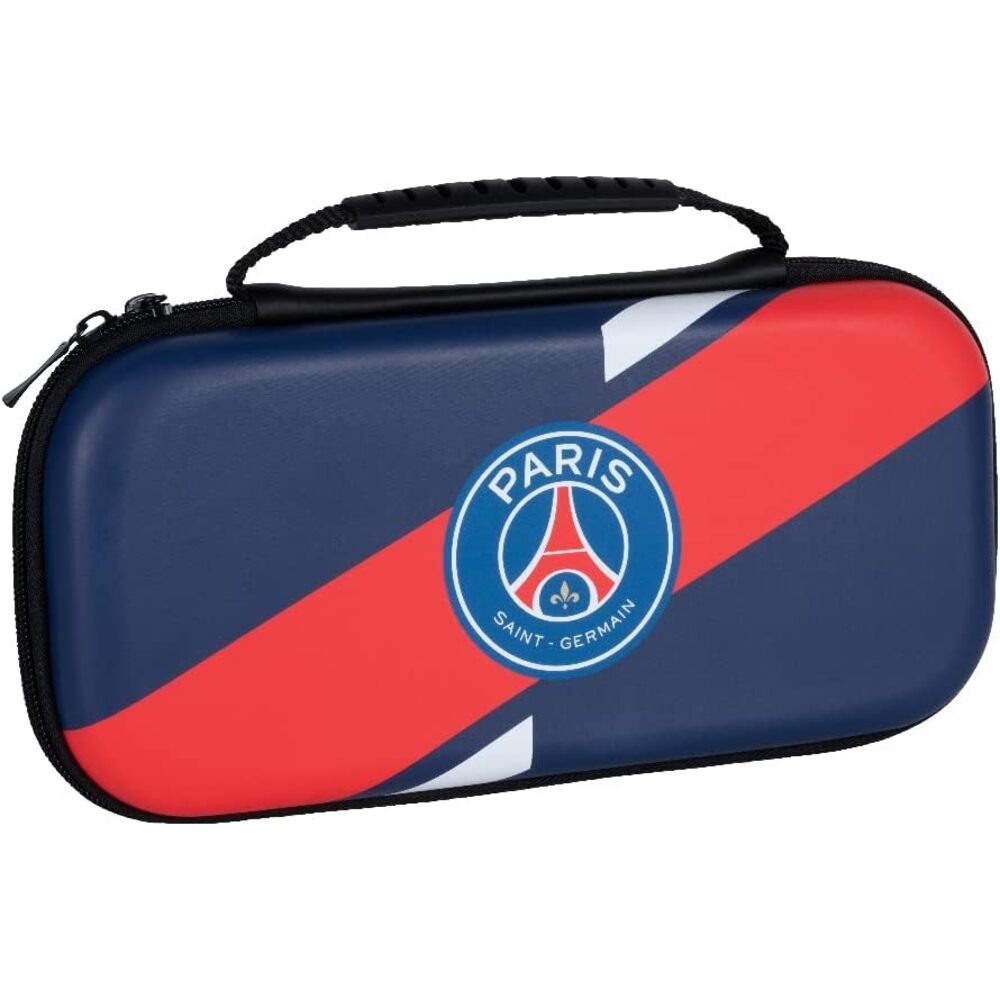KONIX PSG Housse de protection et transport pour consoles Nintendo Switch, Switch Lite et Switch OLED - Rangement 8 jeux - Bleu marine et rouge