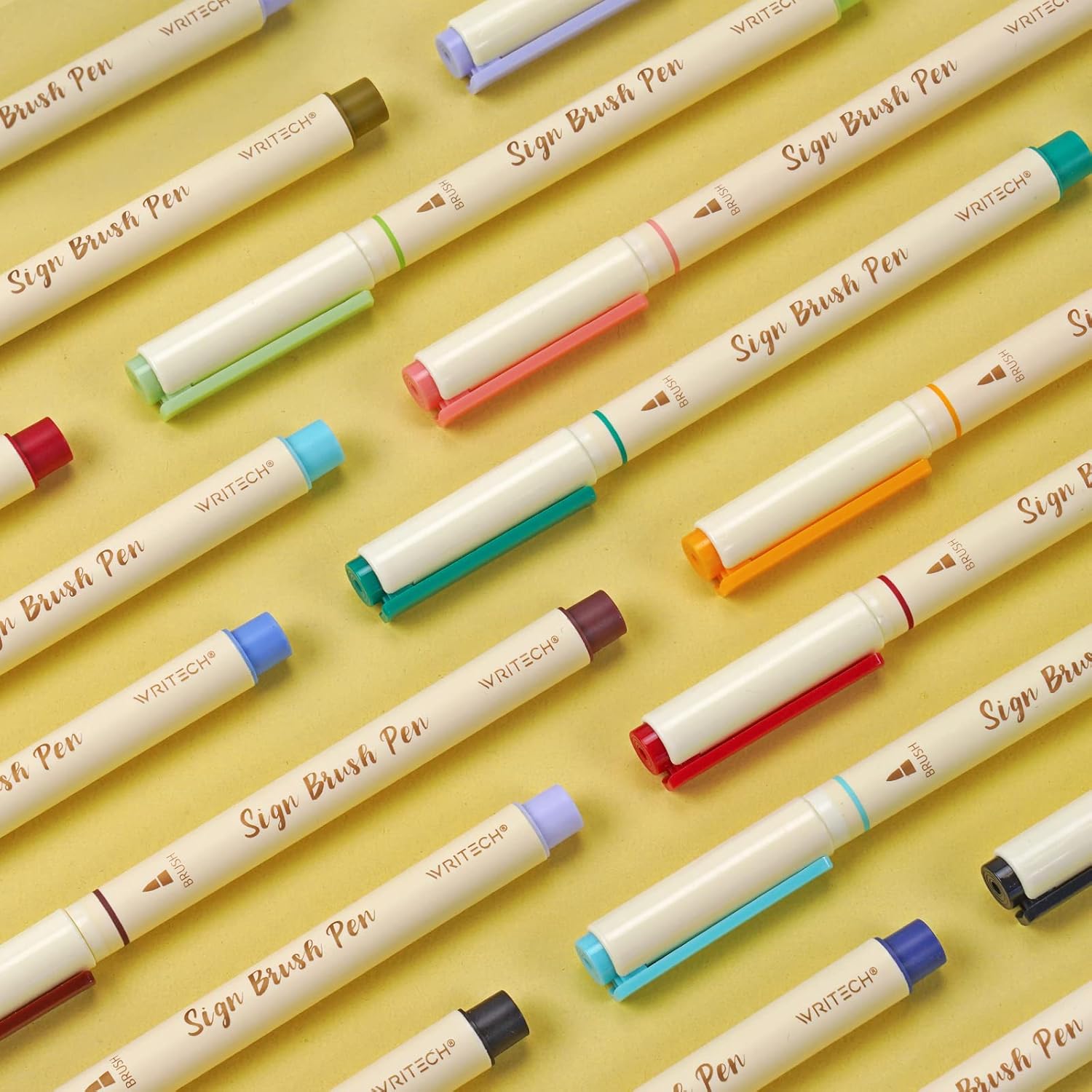 WRITECH Arts Sign stylo pinceau, 12 couleurs assorties
