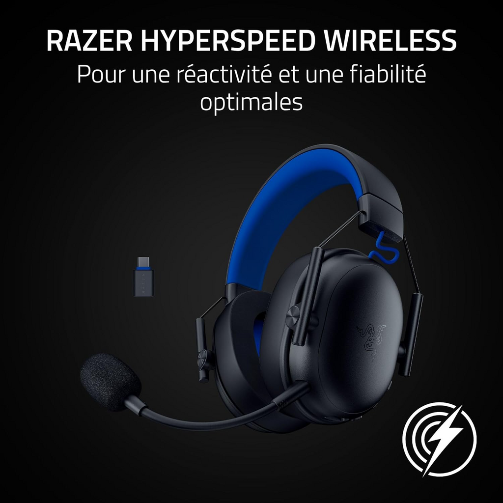 Razer BlackShark V3 X HyperSpeed Casque Gaming sans fil - Licence officielle PlayStation - Noir