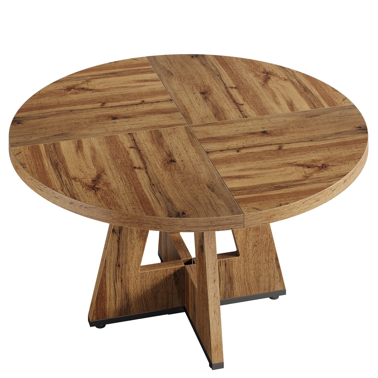 LANTINE Table à manger ronde, Table de cuisine 120 cm pour 4 personnes, Table ronde style ferme pour salle à manger et salon à domicile (Table uniquement)