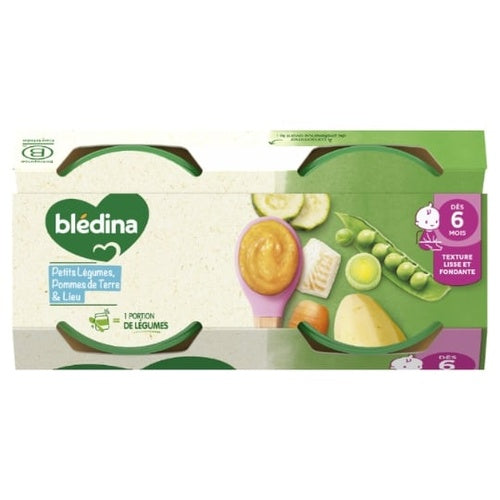 BLEDINA Pot salé légs pomm.de terre colin lieu dès 6m. 2X200g