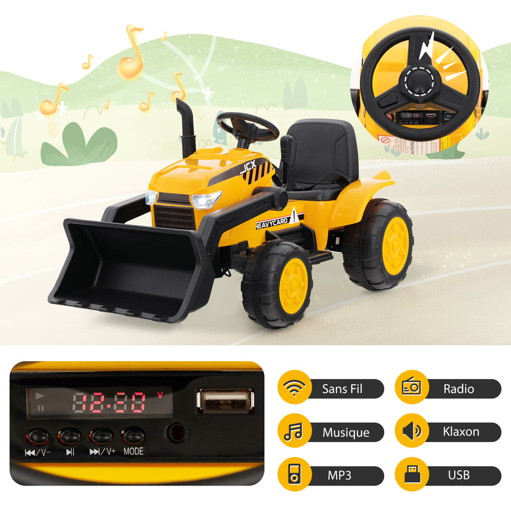 Costway Jouet pelleteuse mobile pour enfants avec godet réglable, 3-8 ans, Jaune