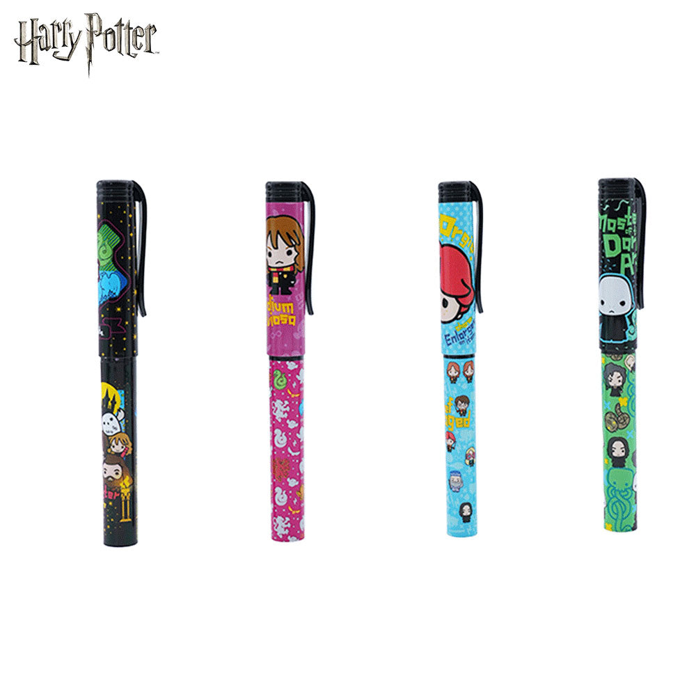 Warner Bros. Lot de 4 stylos Harry Potter sous licence officielle mini-personnages mignons Monde des sorciers papeterie de collection cadeau