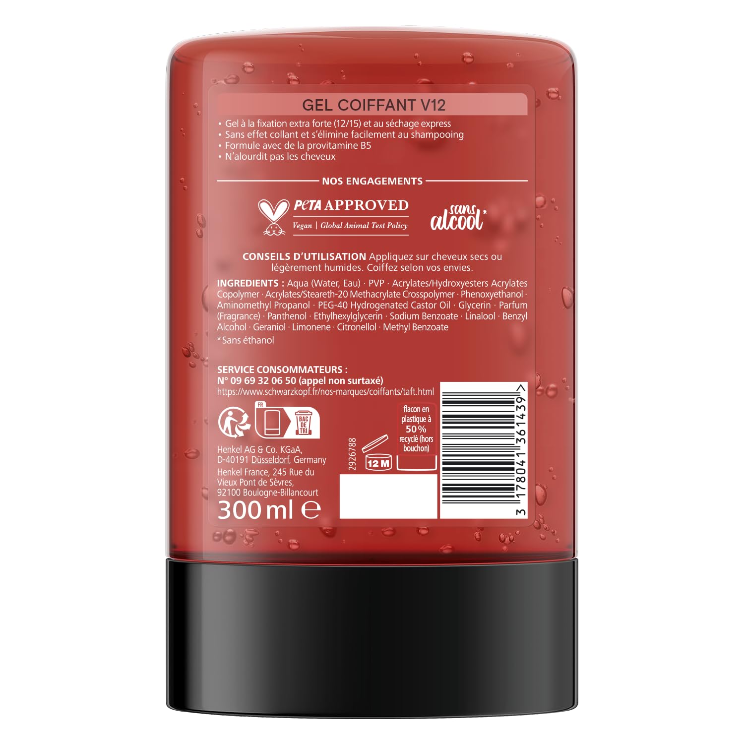 TAFT V12 Power Gel Fixation Extra Forte Niveau 12 Provitamine B5 300 ml