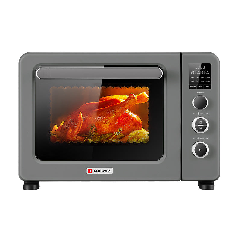 Hauswirt C40 four de convection intelligent avec thermomètre intégré, 35 L, grande capacité, 4 niveaux de grille, écran LED, gris