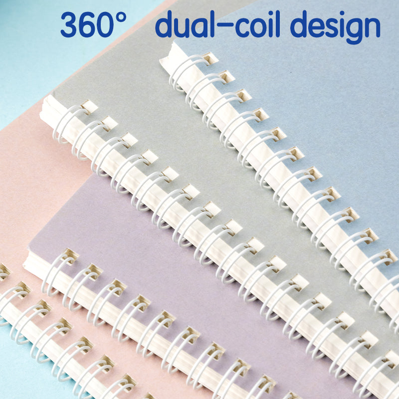 Deli Carnet à spirale, A5 (148 x 210 mm), 60 feuilles/120 pages, 70 g/m² - Parfait pour les étudiants, le bureau et le journaling, Série 0, Lot de 4