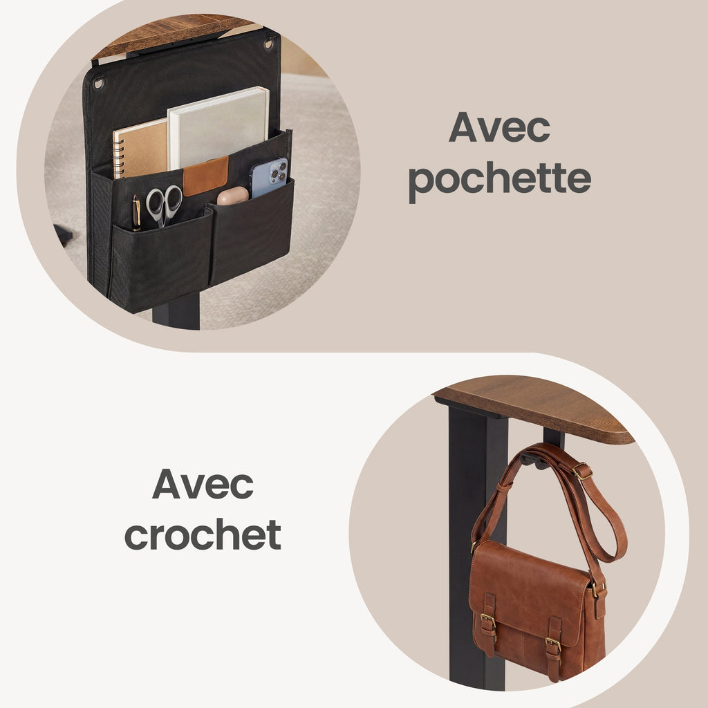 JOYFURNOS Bureau électrique réglable en hauteur brun rustique avec 4 mémoires de hauteur - 120 x 60 cm