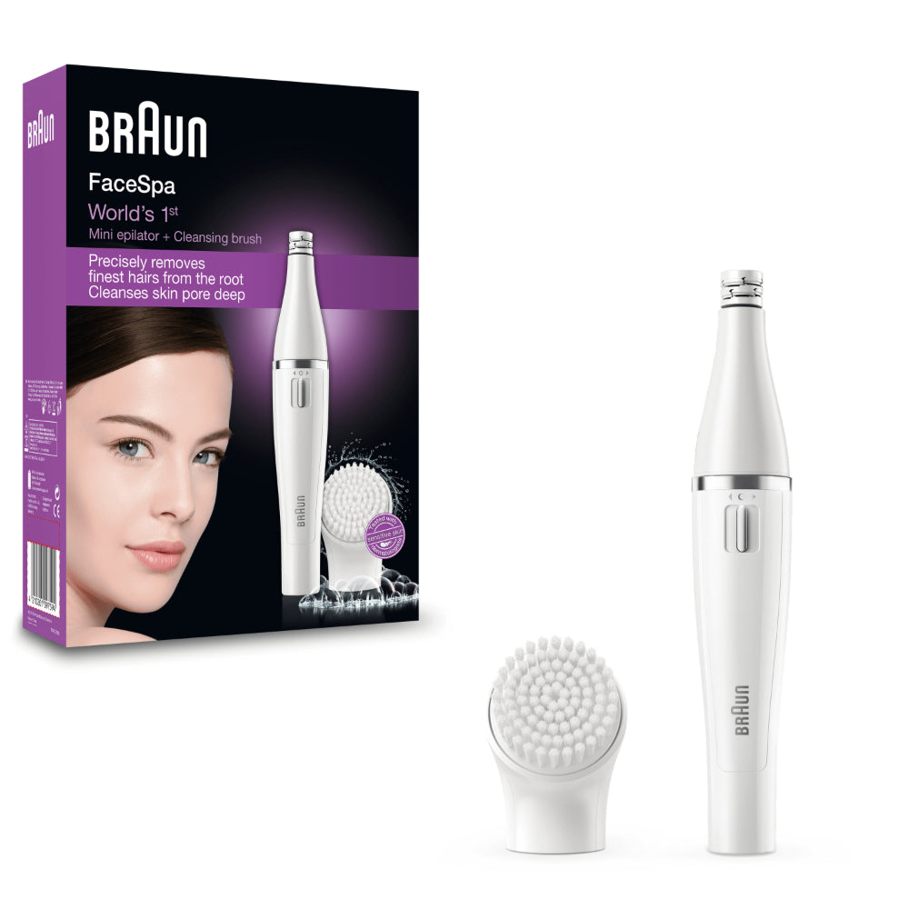 Braun Face 810 épilateur facial avec brosse nettoyante pour le visage, pile de rechange offerte