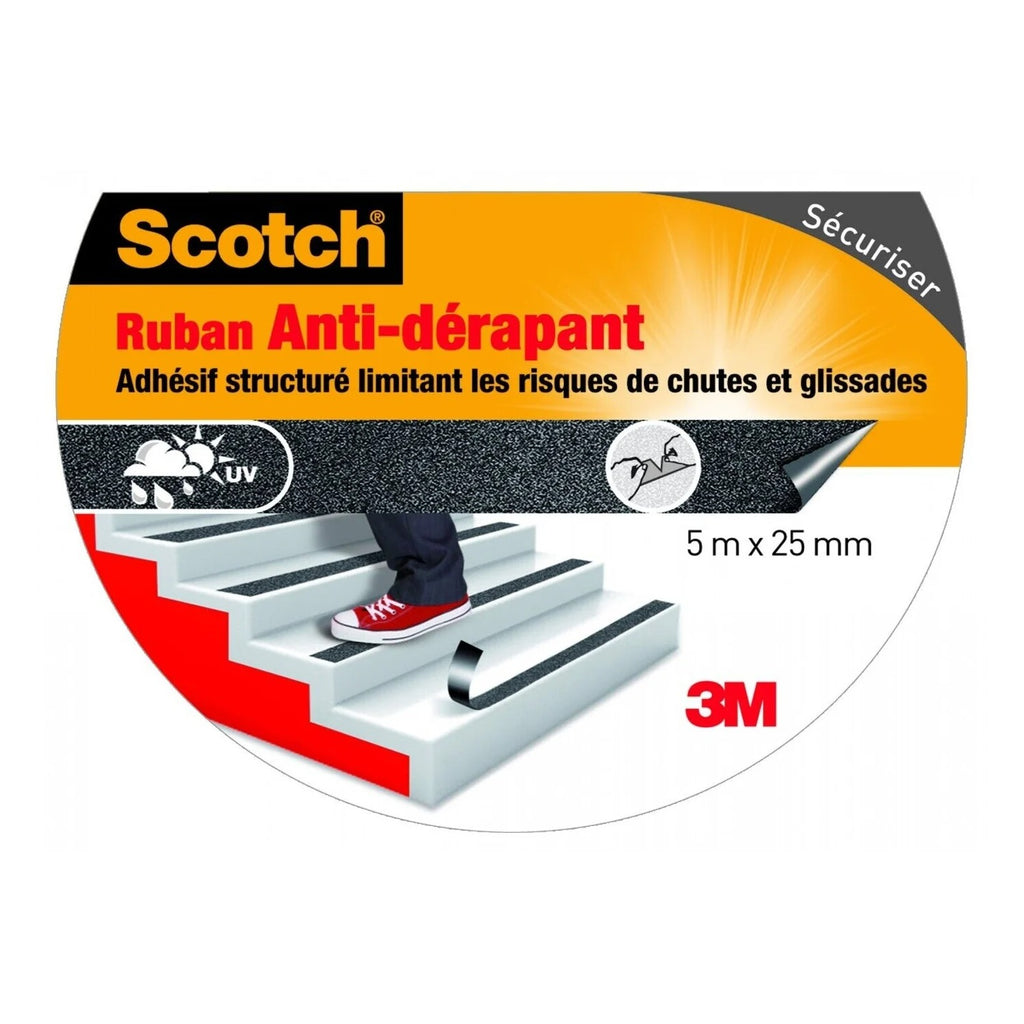 Scotch® Ruban Anti Dérapant Noir 5m x 25mm