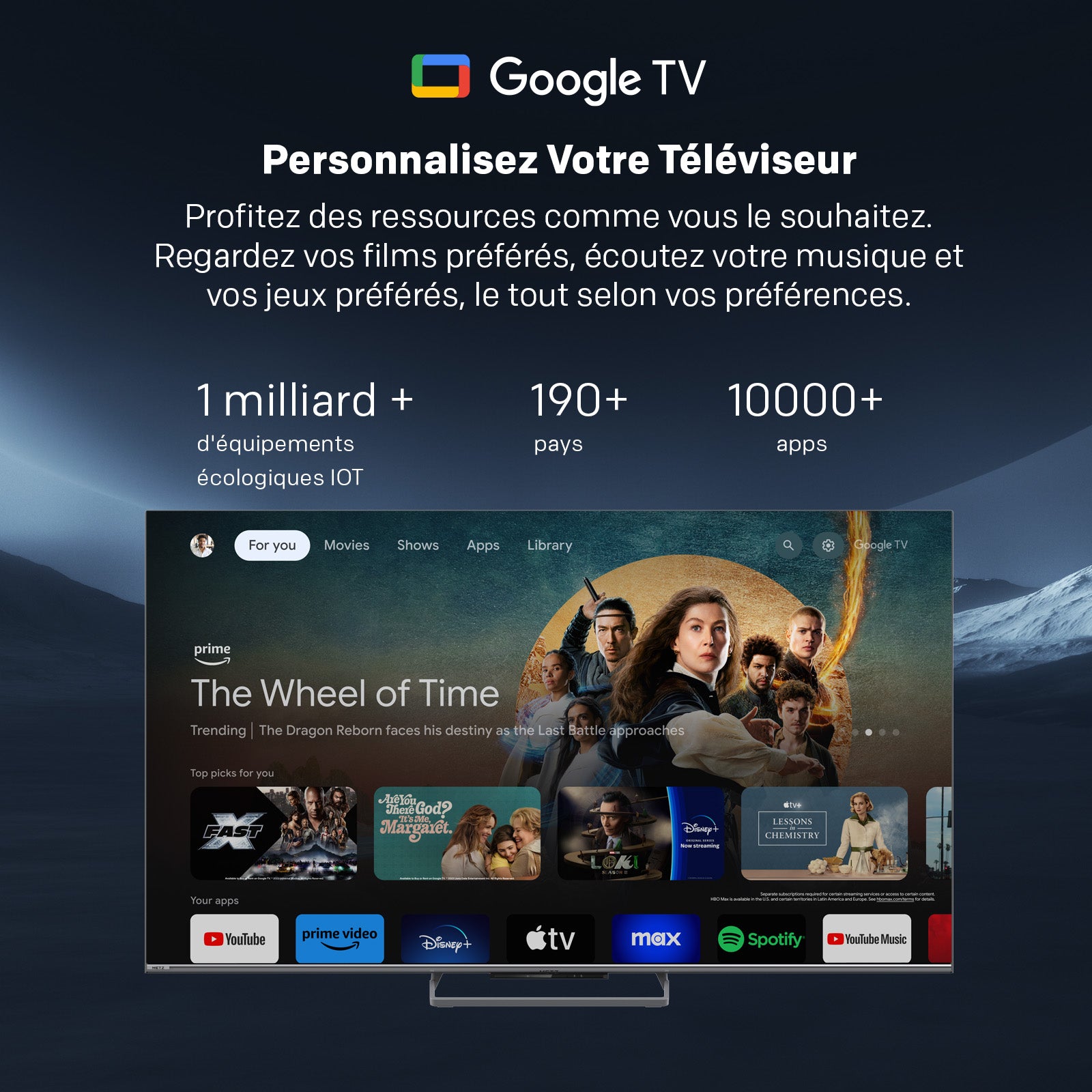 METZ 65MQE8000Z TV 65 pouces (165 cm) QLED Google TV, 144 Hz, 4K UHD HDR10+, Dolby Vision & Atmos, Système audio 2.1.2 avec caisson de basses intégré, HDMI 2.1, FreeSync Premium, MEMC