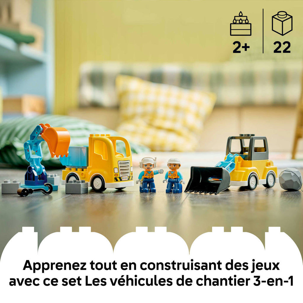LEGO DUPLO 10475 Les véhicules de chantier 3-en-1